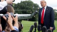 Le président américain Donald Trump parle à la presse devant la Maison Blanche, à Washington, le 11 septembre 2025