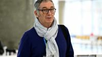Eric Mouzin, le père d'Estelle Mouzin, arrive à la cour d'assises pour assister au procès de Monique Olivier, ex-femme du tueur en série Michel Fourniret, le 14 décembre 2023 à Nanterre, près de Paris 