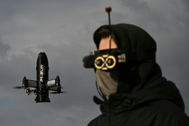 Test du drone intercepteur P1-Sun de la société ukrainienne Skyfall en Ukraine, le 19 mars 2026 