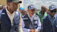 Le chef de l'Organisation mondiale de la santé (OMS), Tedros Adhanom Ghebreyesus, le 30 mai 2026 à Bunia, dans l'est de la République démocratique du Congo