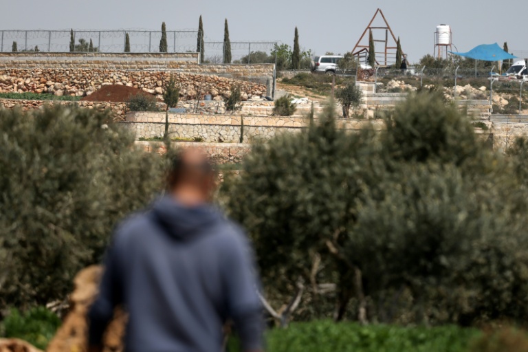 Un avant-poste établi par des colon israéliens près du village de Abou Falah, au nord-est de Ramallah, le 12 mars 2026

