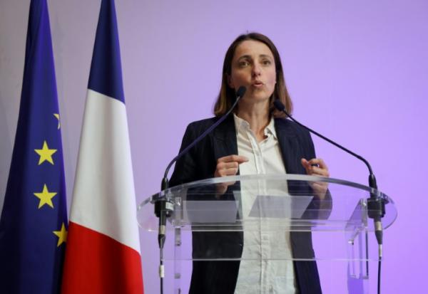La secrétaire générale de la CGT, Sophie Binet, en conférence de presse, le 13 avril 2026 à Paris