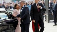 Le roi Felipe VI et son épouse la reine Letizia arrive à la cérémonie des 50 ans de la restauration de la monarchie et la fin du franquisme, le 21 novembre 2025 à Madrid