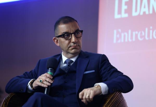L'homme politique d'extrême droite Jean Messiha à Paris le 13 mai 2023 