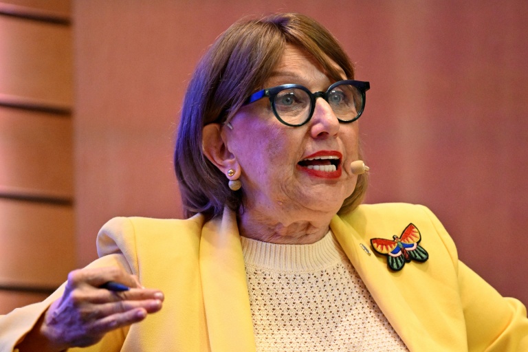 La Costaricaine Rebeca Grynspan, l'une des candidates au poste de secrétaire général de l'ONU, à Montevideo le 3 août 2026. 