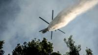 Largage d'eau au large du village côtier de Porto Germeno à 70 km au nord-ouest d'Athènes le 2 août 2026