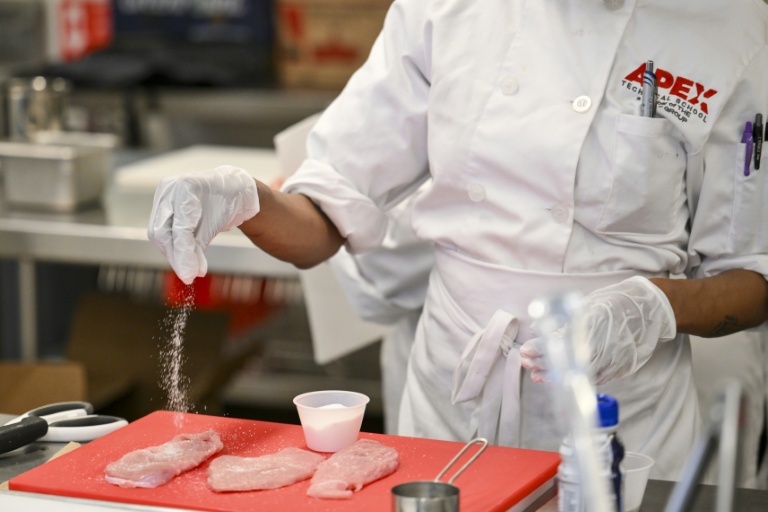 Une élève de l'Apex Technical School à Manhattan, New York, le 4 juin 2026