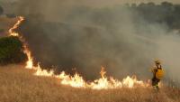 Feu de broussailles à Cebreros, à l'ouest de Madrid, le 24 juillet 2026