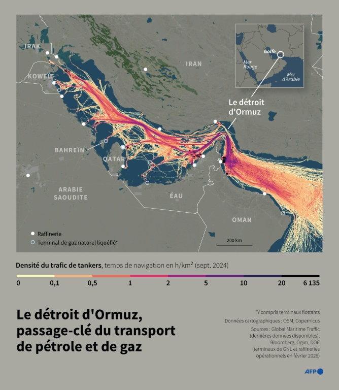 Le détroit d'Ormuz, passage-clé du transport de pétrole et de gaz