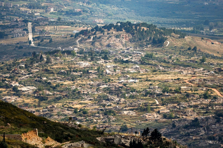 Des bâtiments détruits au village de Kfarkila, dans le sud du Liban, le 29 mai 2026