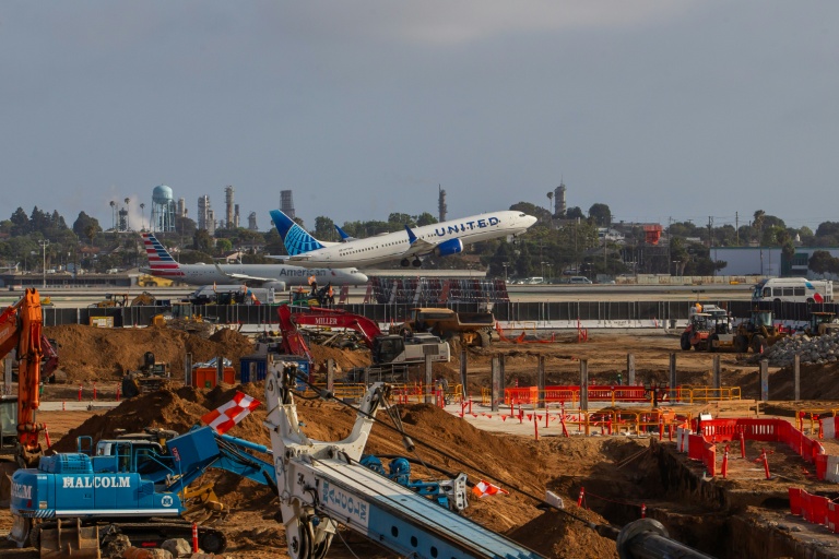 Le chantier en cours près du Terminal 5 du Los Angeles International Airport (LAX) à Los Angeles, en Californie, le 15 mai 2026