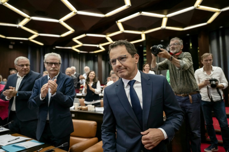 Le sénateur du PS Jérôme Durain après avoir été élu président du Conseil régional de Bourgogne-Franche-Comté à Dijon, le 5 septembre 2025