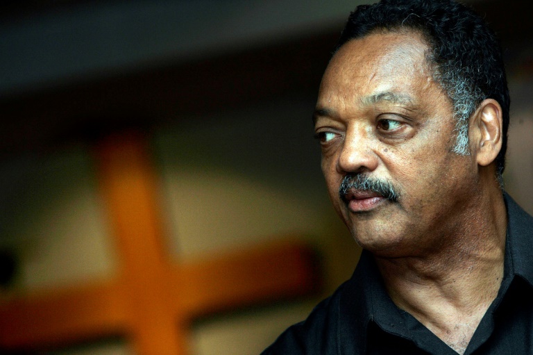 Le révérend Jesse Jackson, figure de la lutte pour les droits civiques aux Etats-Unis, le 25 octobre 2005 à Johannesburg, en Afrique du Sud
