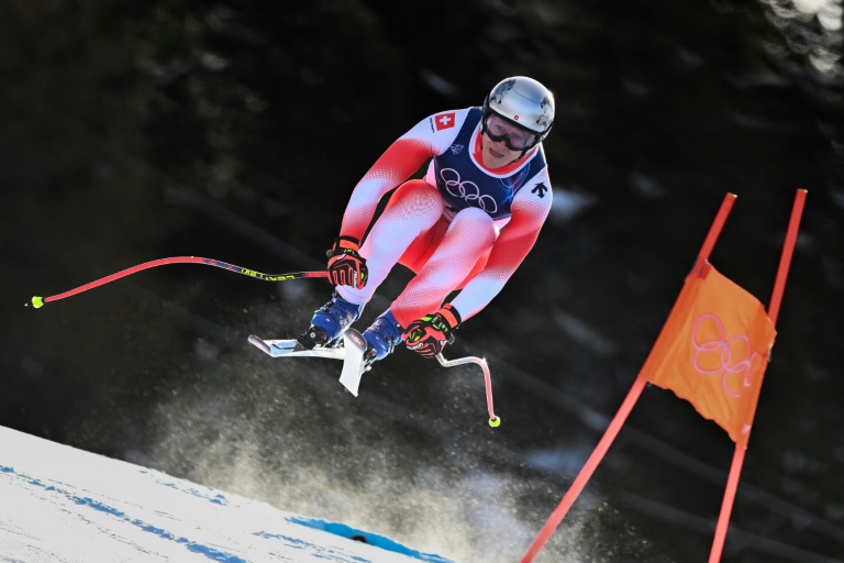 Le Suisse Marco Odermatt lors de la descente des JO de Milan Cortina à Bormio (Italie) le 7 février 2026