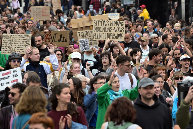Cortège de manifestants à Rennes le 18 septembre 2025