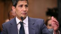 Kevin Warsh, pressenti comme prochain président de la Fed, le 21 avril 2026 lors d'une audition au Sénat 