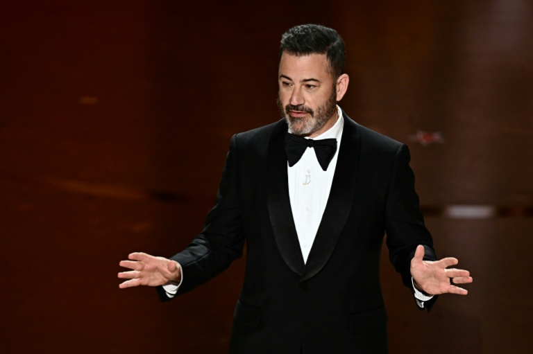L'humoriste et l'animateur de télévision Jimmy Kimmel lors de la 96e cérémonie des Oscars, à Hollywood, en Californie, aux Etats-Unis, le 10 mars 2024