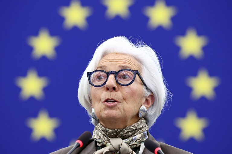 La présidente de la BCE Christine Lagarde a exhorté lundi les eurodéputés à apporter au plus vite leur soutien au projet