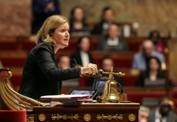 La présidente de l'Assemblée nationale, Yaël Braun-Pivet, lors d'une session pour débattre du projet de loi de financement de la sécurité sociale pour 2026 (PLFSS) avant le vote à l'Assemblée nationale,à Paris, le 12 novembre 2025.