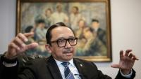 Le vice-ministre des Finances indonésien Juda Agung, à l'occasion d'une interview avec l'AFP au ministère des Finances à Jakarta, le 11 juin 2026