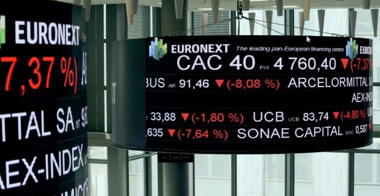La salle de contrôle d'Euronext, société qui gère la Bourse de Paris