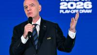 Le président de la Fifa, Gianni Infantino, lors du tirage au sort des barrages de la Coupe du monde 2026, à Zurich, le 20 novembre 2025