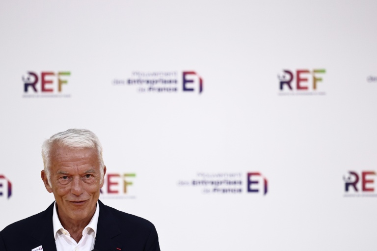 Le patron du Medef Patrick Martin lors de la REF 2025, à Paris