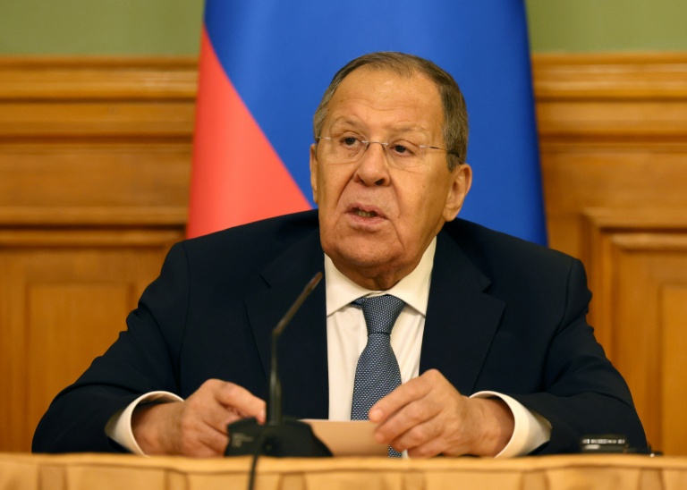 Le ministre russe des Affaires étrangères, Sergueï Lavrov, lors d'une conférence de presse le 21 octobre 2025 à Moscou