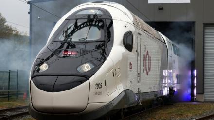 Un TGV M à la sortie de l'usine Alstom de Belfort, le 29 avril 2024
