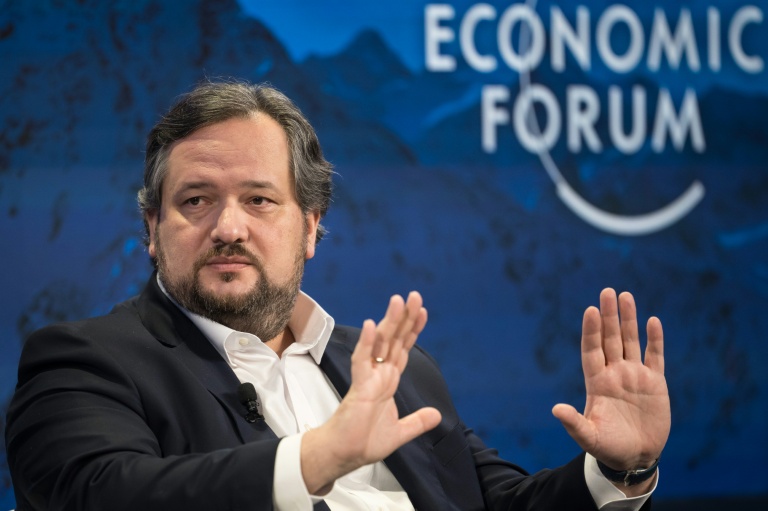 Le directeur général de la Société Générale, Slawomir Krupa, à Davos en Suisse le 17 janvier 2024