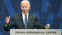 L'ancien président américain Joe Biden s'exprime lors de l'inauguration du Centre présidentiel Barack Obama à Chicago, dans l'Illinois, le 18 juin 2026