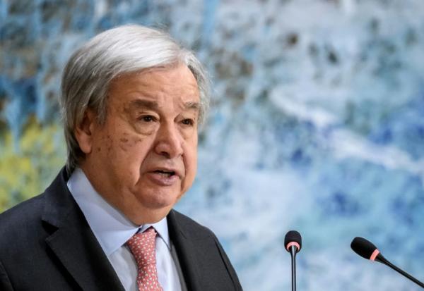 Le secrétaire général de l'ONU Antonio Guterres à Genève le 23 février 2026