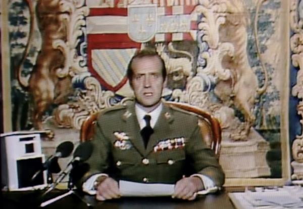 Le roi Juan Carlos s'adresse à la nation, condamnant la tentative de coup d'Etat, le 24 février 1981