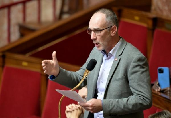 Le député de Gironde Loïc Prud'homme le 16 octobre 2024 à l'Assemblée nationale à Paris