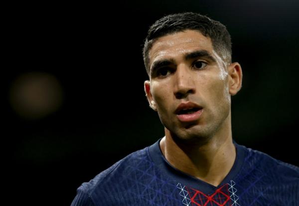 Le défenseur marocain du Paris Saint-Germain, Achraf Hakimi lors du match de football comptant pour le premier tour de l'UEFA Champions League, entre le PSG et l'Atalanta Bergame, au Parc des Princes à Paris, le 17 septembre 2025