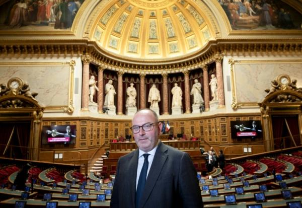 Le sénateur LR Laurent Duplomb au Sénat, à Paris, le 11 février 2025