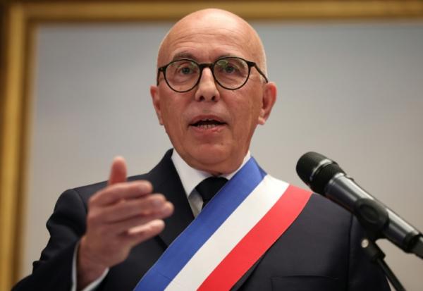 Le nouveau maire de Nice, Eric Ciotti (UDR), lors de son premier conseil municipal à Nice, le 27 mars 2026