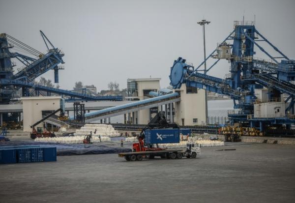 Le terminal dédié aux minerais au port de Lobito, en Angola, le 22 avril 2026