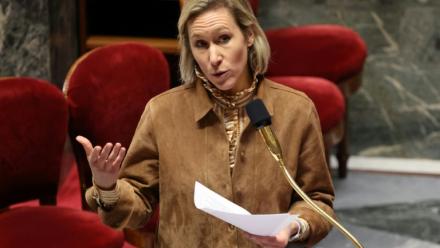 Laure Miller, députée du groupe Ensemble pour la République, s'exprime lors d'un débat parlementaire à l'Assemblée nationale, à Paris, le 26 janvier 2026