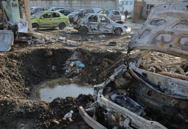 Après une attaque aérienne russe à Odessa, en Ukraine, le 21 novembre 2025