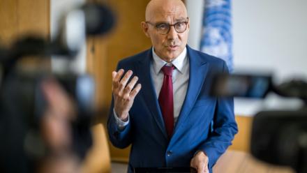 Le Haut-Commissaire des Nations unies aux droits de l'homme, Volker Türk, à Genève, le 16 septembre 2025