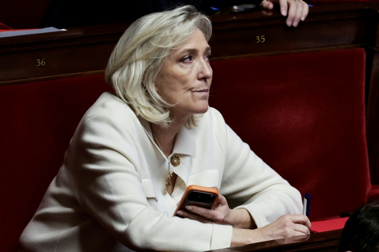 La cheffe de file du RN, Marine Le Pen, à l'Assemblée nationale, le 8 novembre 2025 à Paris