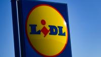 Logo du groupe de distribution allemand Lidl, le 30 mars 2025 dans le sud de la France 