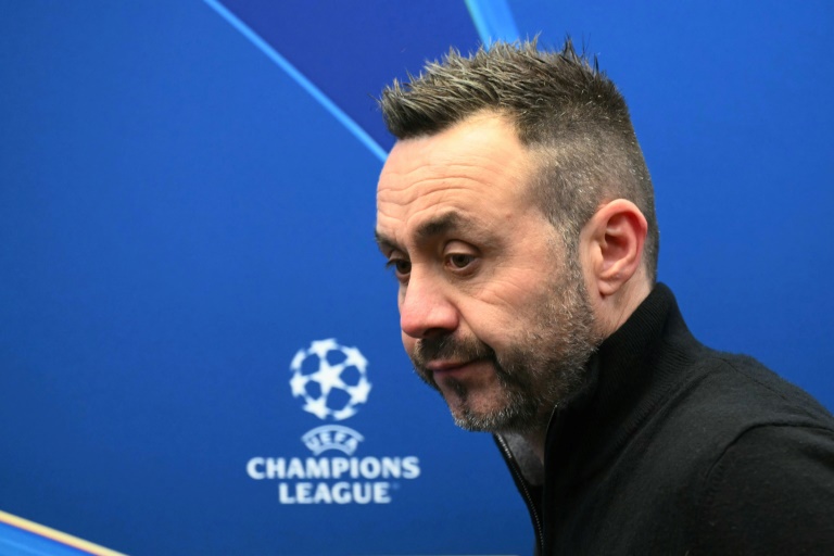 Roberto De Zerbi, alors entraîneur de l'OM, en conférence de presse avant un match de Ligue des champions contre Bruges, le 28 janvier 2026