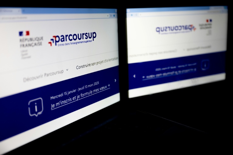 Le site web de Parcoursup, le 15 janvier 2025 à Paris