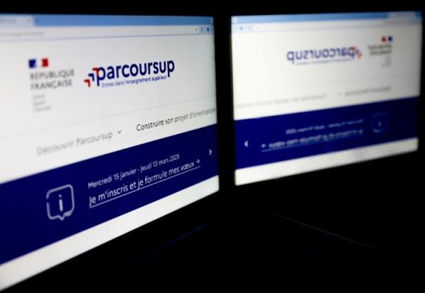 Le site web de Parcoursup, le 15 janvier 2025 à Paris