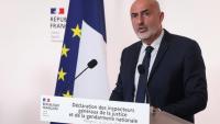 Stéphane Noël, chef de l'Inspection générale de la justice, lors de la remise du rapport sur l'affaire Lyhanna à Matignon, à Paris, le 22 juin 2026