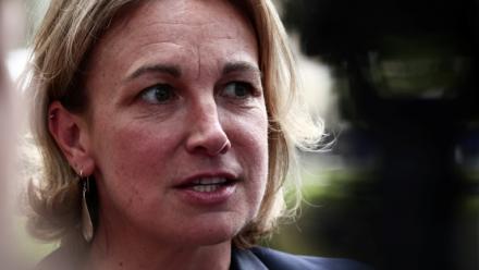La secrétaire générale de la CFDT Marylise Léon à Boissy-la-Riviere, dans l'Essonne, le 26 août 2025