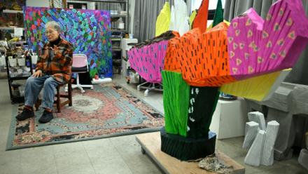 La sculptrice sud-coréenne Kim Yun Shin, le 4 mars 2026 dans son atelier à Paju, dans le nord du pays 