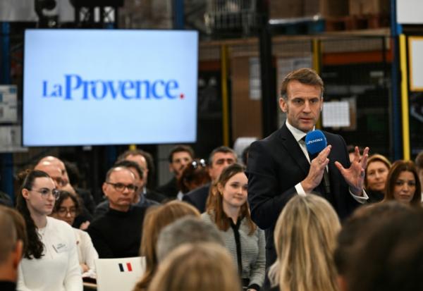 Emmanuel Macron rencontre des lecteurs de La Provence, à Marseille le 16 décembre 2025